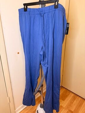 Woman Within 
Size 3x 
Blue Elastic Waist Scrub Pants